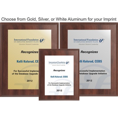 4.25" x 6" Cherry Finish Plaque w/ Full Color Sublimated Imprint