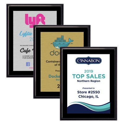 10.5" x 13" High Gloss Black Finish Plaque w/ Full Color Sublimated Imprint